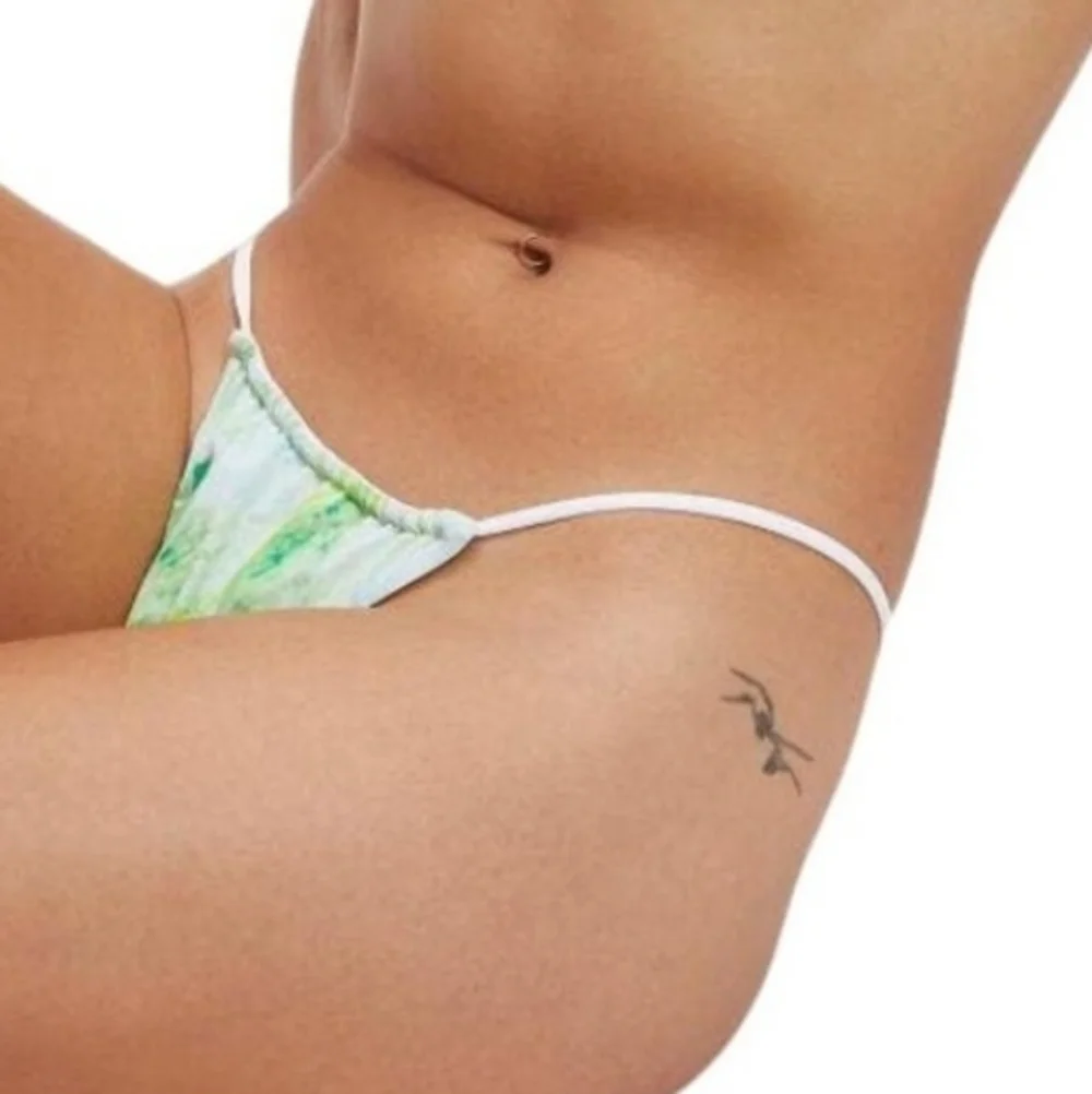 NWT Good American Women Green Marble Swim bottom sz 3/L